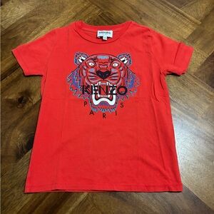 Kenzo Boys T-Shirt in Red, Tiger Graphic Size 6